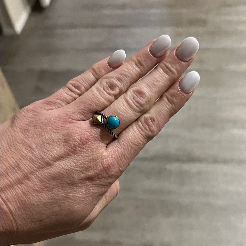 James Avery Turquoise and Gold Ring